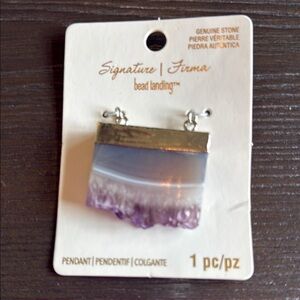 Amethyst Slice Silver Pendant